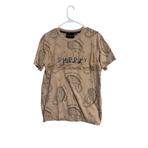 Supply & Demand Men's T-Shirt Beige Graphic Size Large